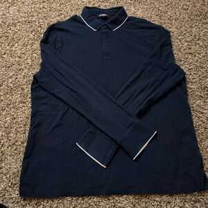 Express Dark Blue Long Sleeve Polo